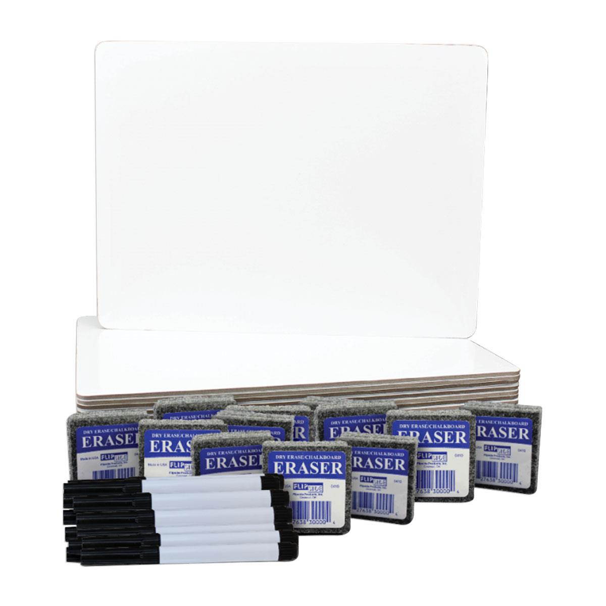 Dry Erase Board Set 9-1/2"x12" 12/PK White