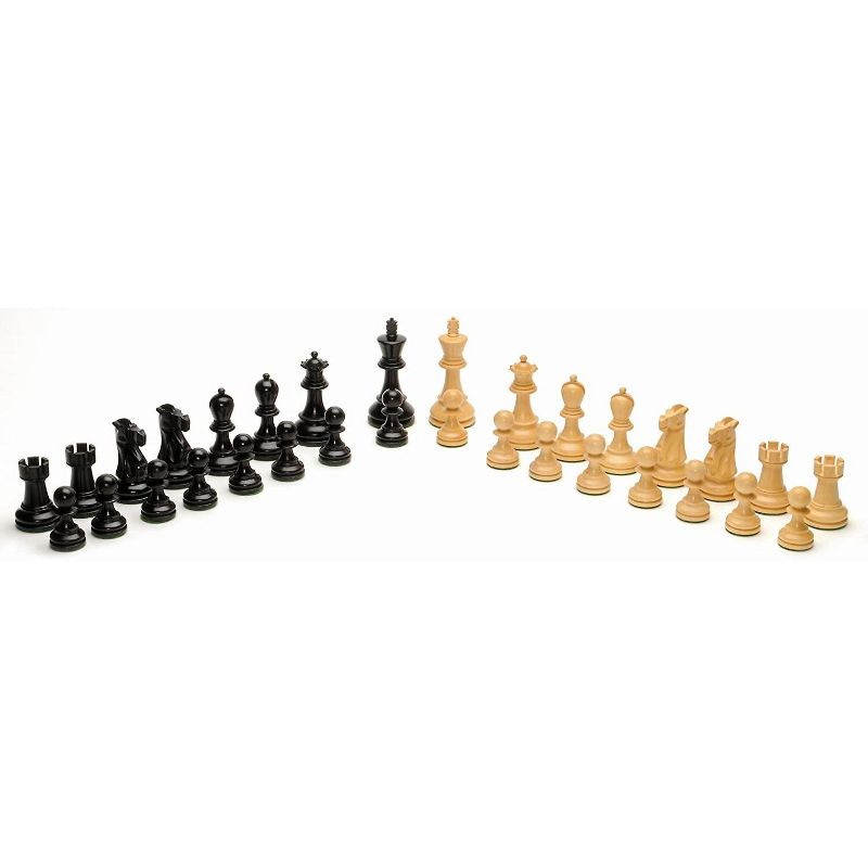 WE Games Jacques Style Chessmen - Weighted & Handpolished Black Stained Wood with 3.5 in. King
