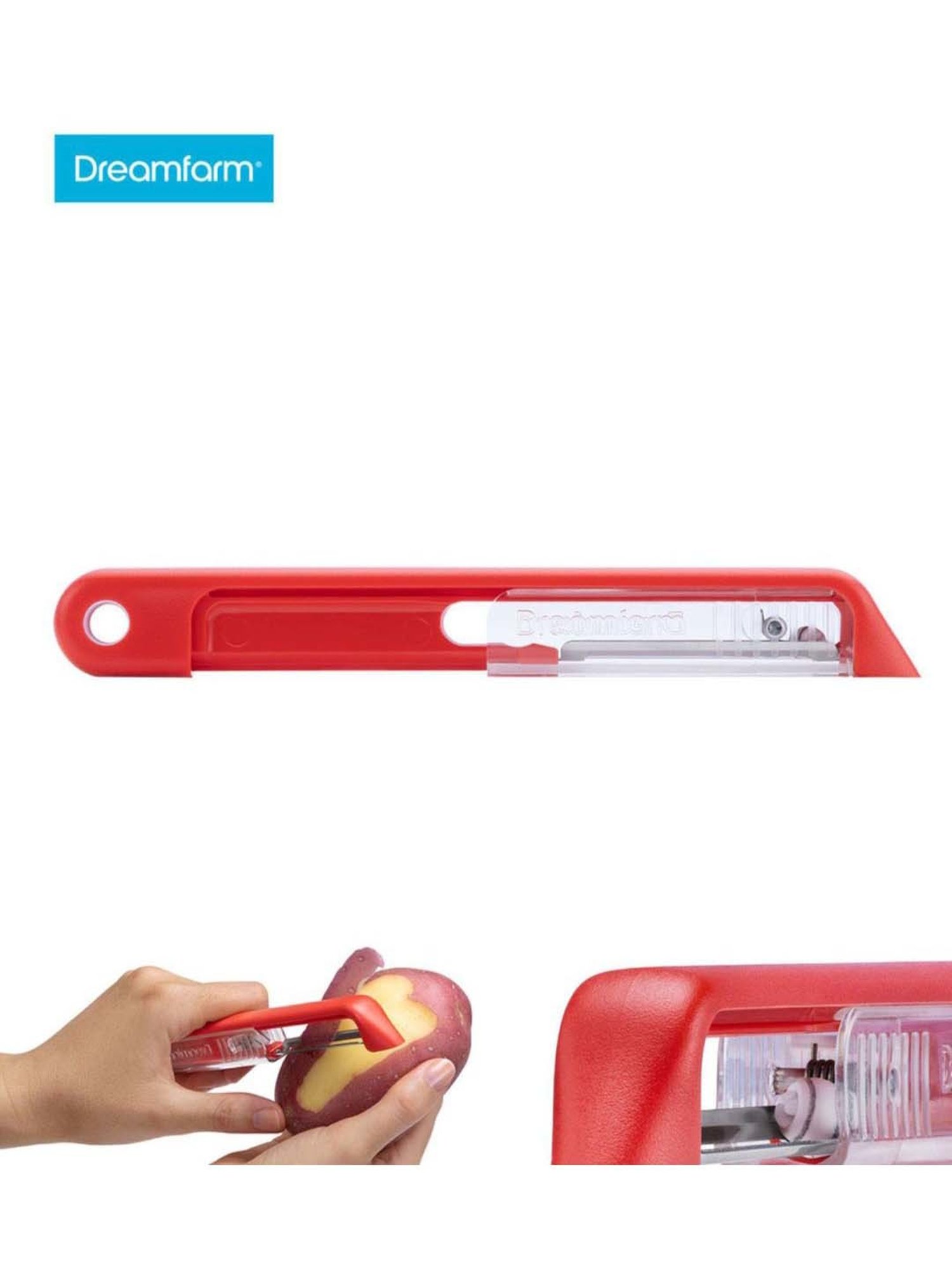 Dreamfarm Red Medium Self Sharpening Vegetable Peeler
