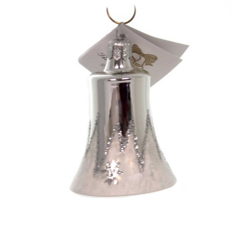 Golden Bell Collection 2.75" Silver Bell With Icicles Christmas Ornament  -  Tree Ornaments