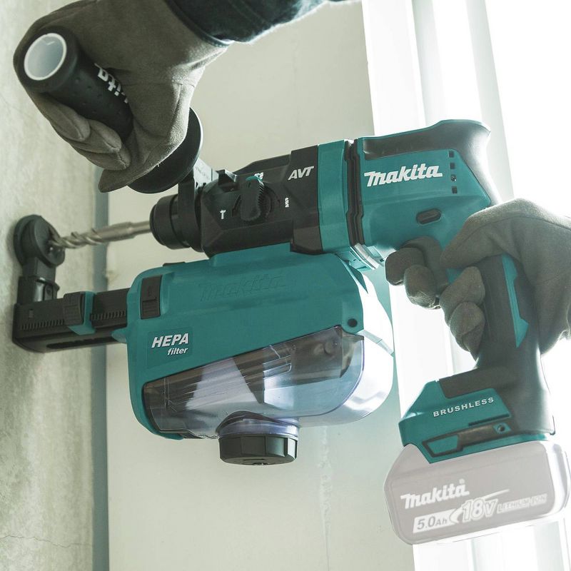 Makita XRH12ZW 18V LXT Lithium-Ion Brushless 11/16 in. AVT SDS-PLUS AWS Capable Rotary Hammer w/ HEPA Dust Extractor (Tool Only)