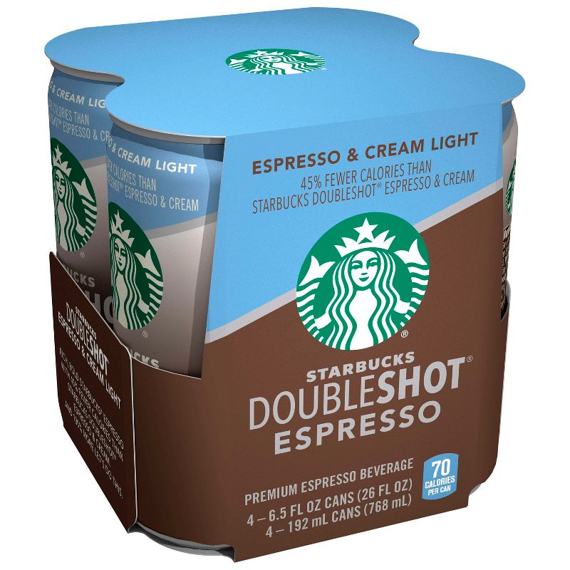 Starbucks Doubleshot Espresso Light Premium Coffee Drink - 4pk/6.5 fl oz Cans