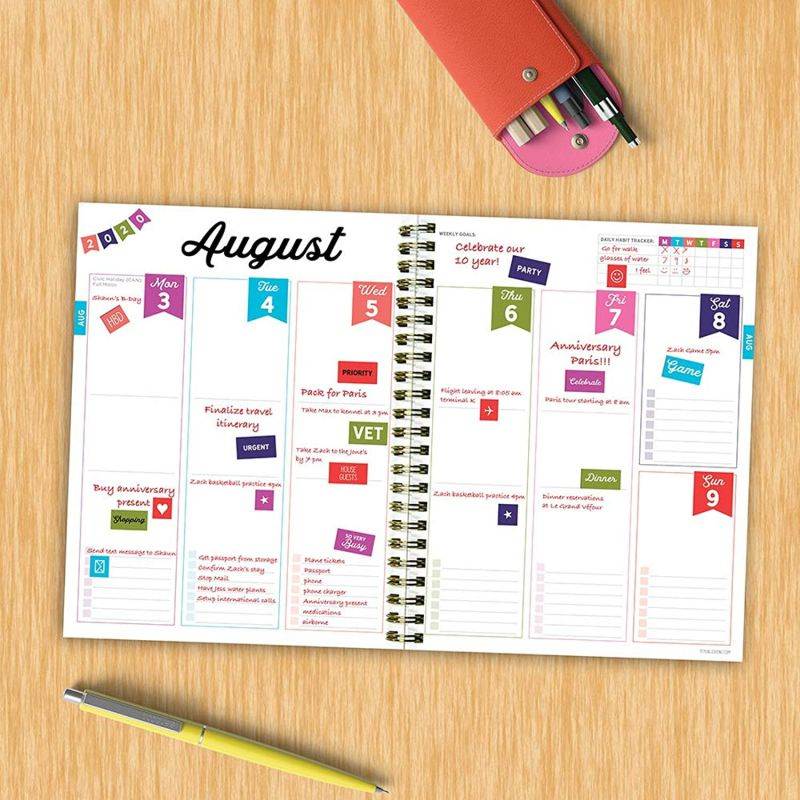 Life Noble Notes Bound On Side Stitched Notebooks: 5 in x 7 in. (Orange Cover, Gridded Pages)