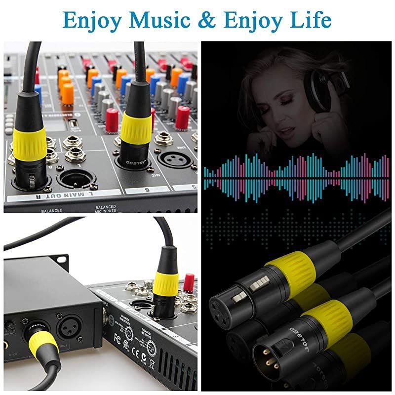 XLR Cable, XLR Male to XLR Female Balanced 3 PIN XLR Microphone Cable, 10 Feet -