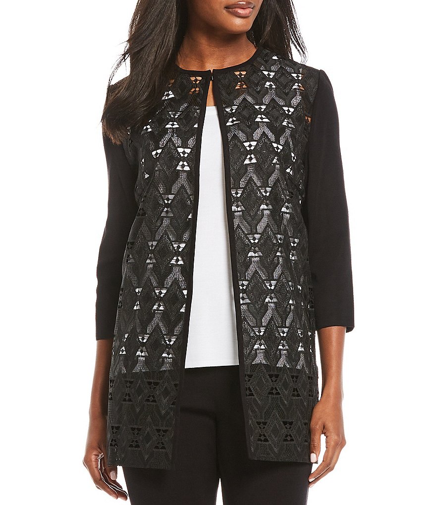 Misook 3/4 Sleeve Lace Topper Jacket