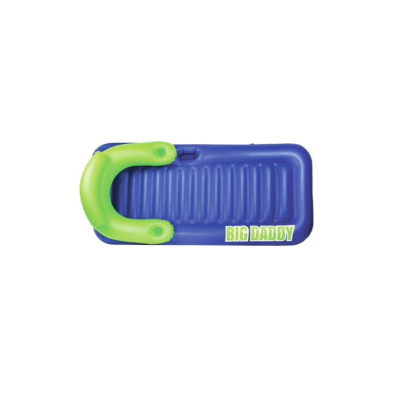 Swim Central 82" Inflatable Blue and Lime Green Pool Lounge with Storage Pockets