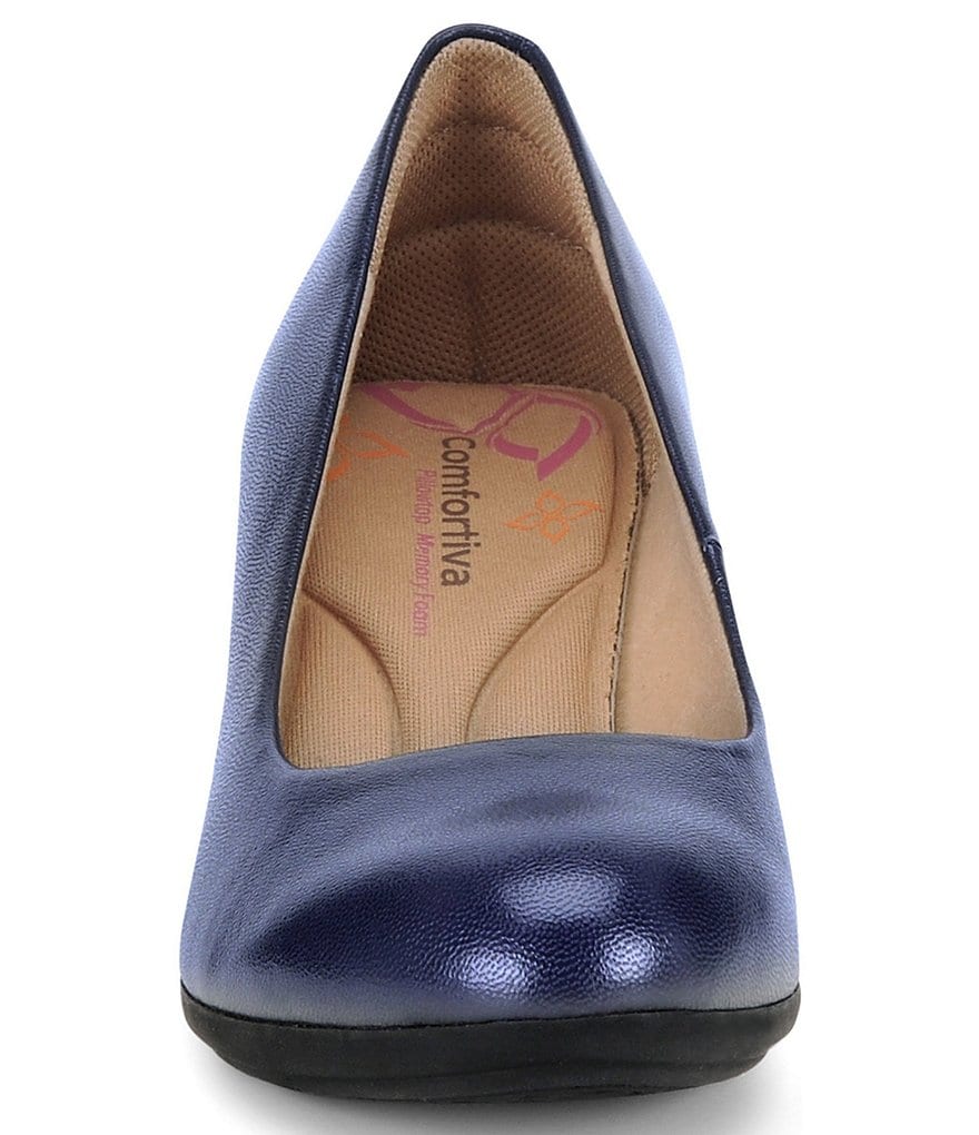 Comfortiva Amora Leather Block Heel Pumps
