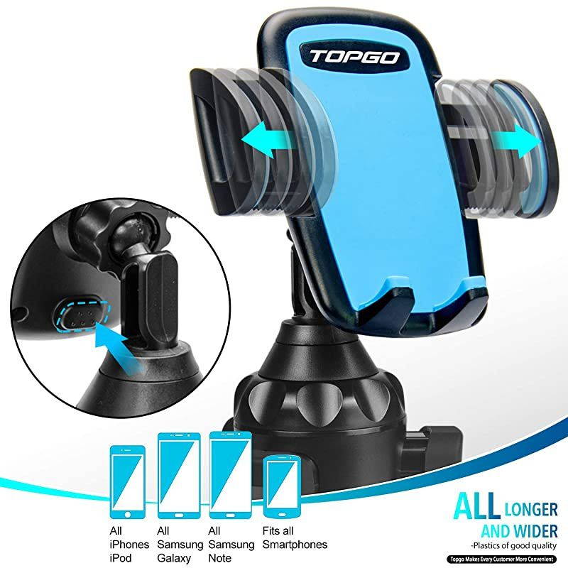 Upgraded  Universal Adjustable Cup Holder Cradle Car Mount for Cell Phone iPhone XsXS MaxX87 PlusGalaxy Blue