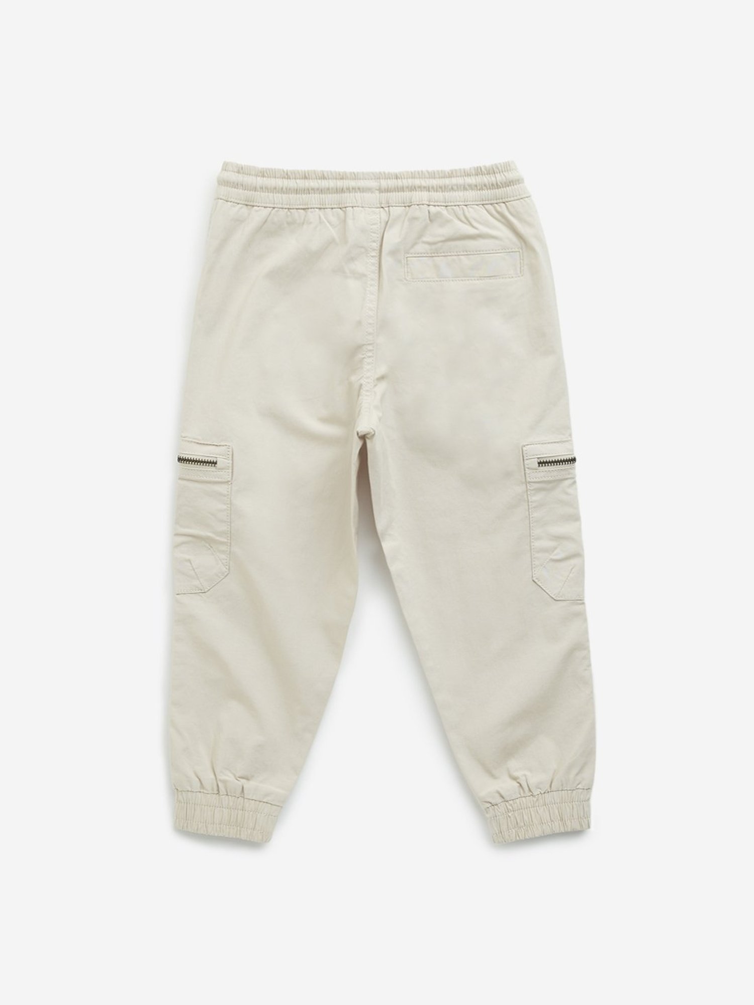 Y&F Kids by Westside Off-White Mid-Rise Cotton Blend Track Pants