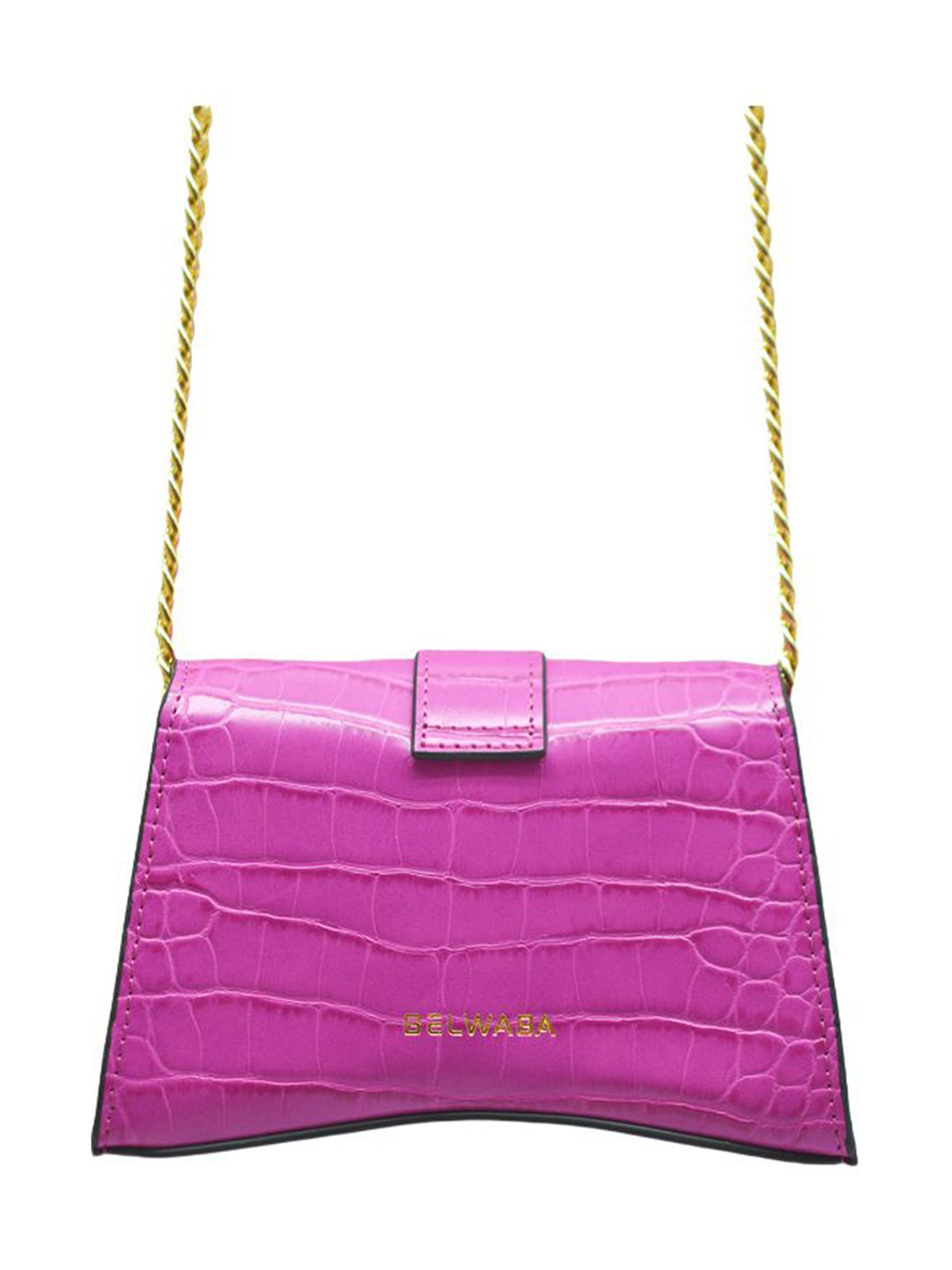 BELWABA Pink Textured Small Cross Body Bag
