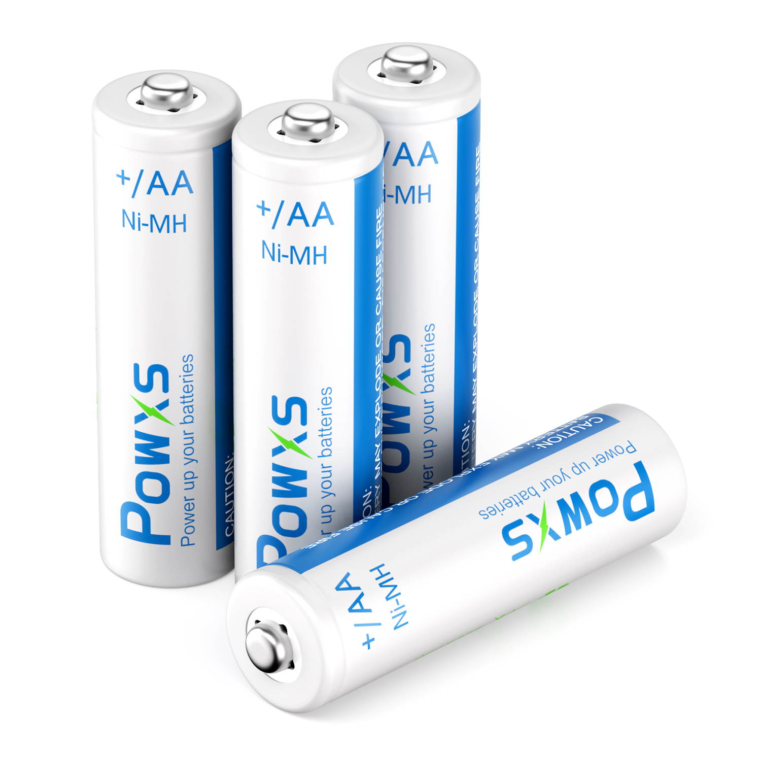 POWXS 4 Pack Rechargeable AA Batteries 2000mAh 1.2V Stardard Double AA Size for Cameras Flashlight Toys