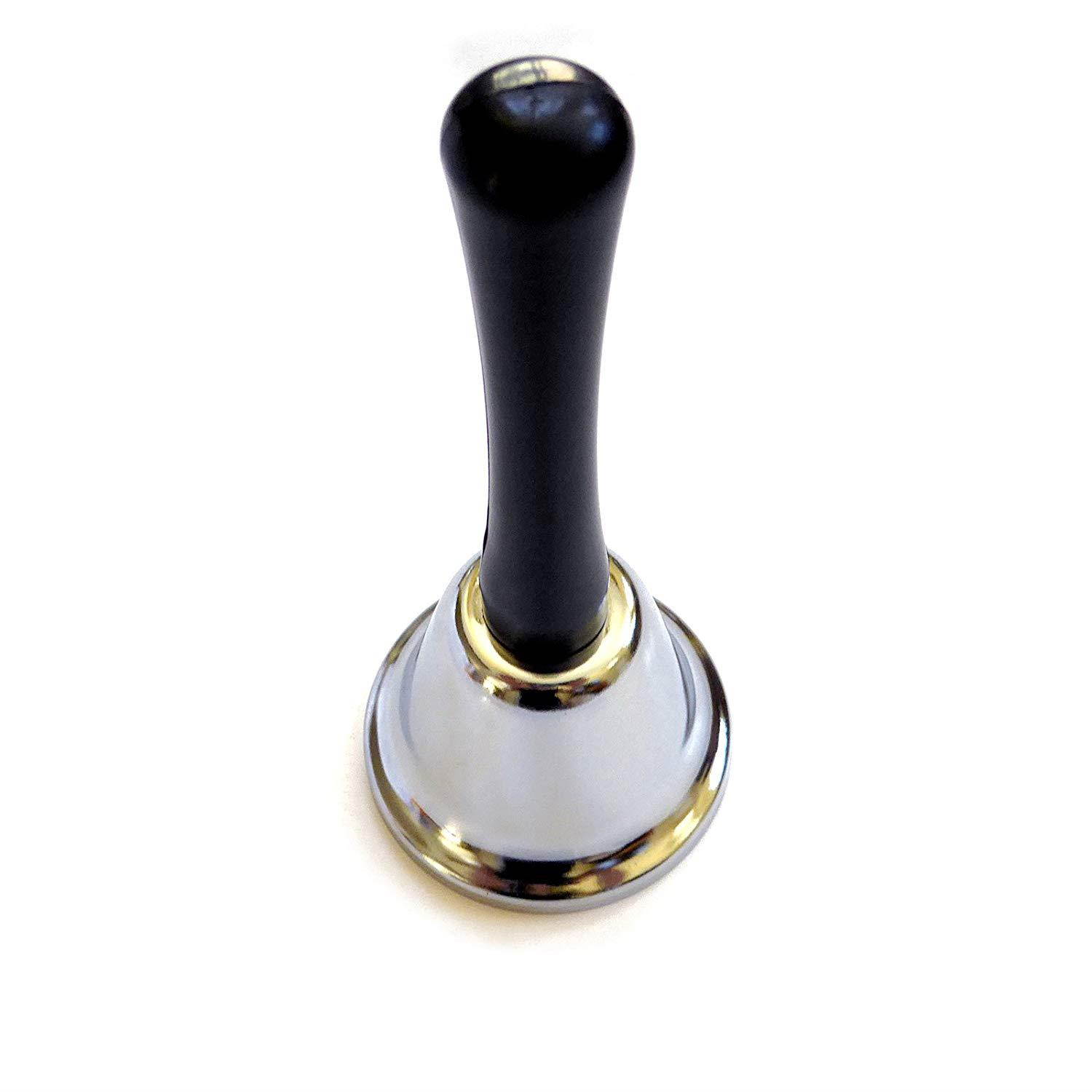 Superior Quality Steel Silver Call Bell Plastic Handle Hand Held Tea Office School Desk RingBell (1 Pc.)