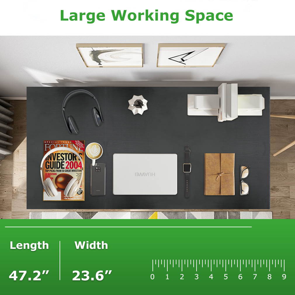 Computer Desk Office Desk Gaming Desk Extra Large Black Modern Student Girl Kids Study PC Simple Executive Table Workstation for Small Space