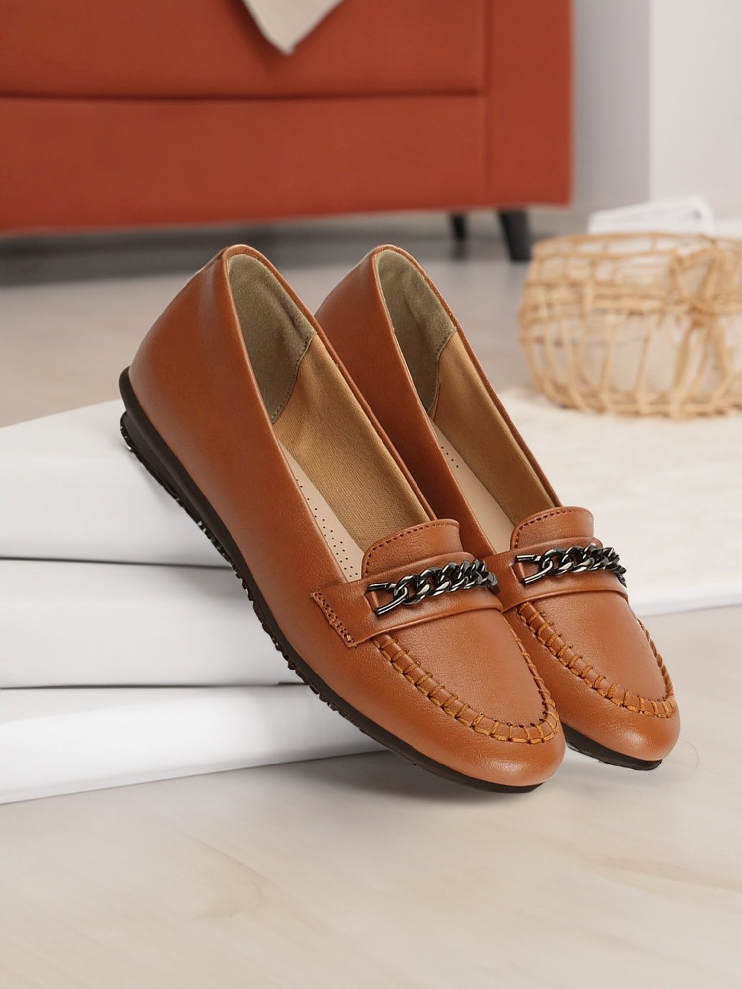 Elle Women's Tan Casual Loafers