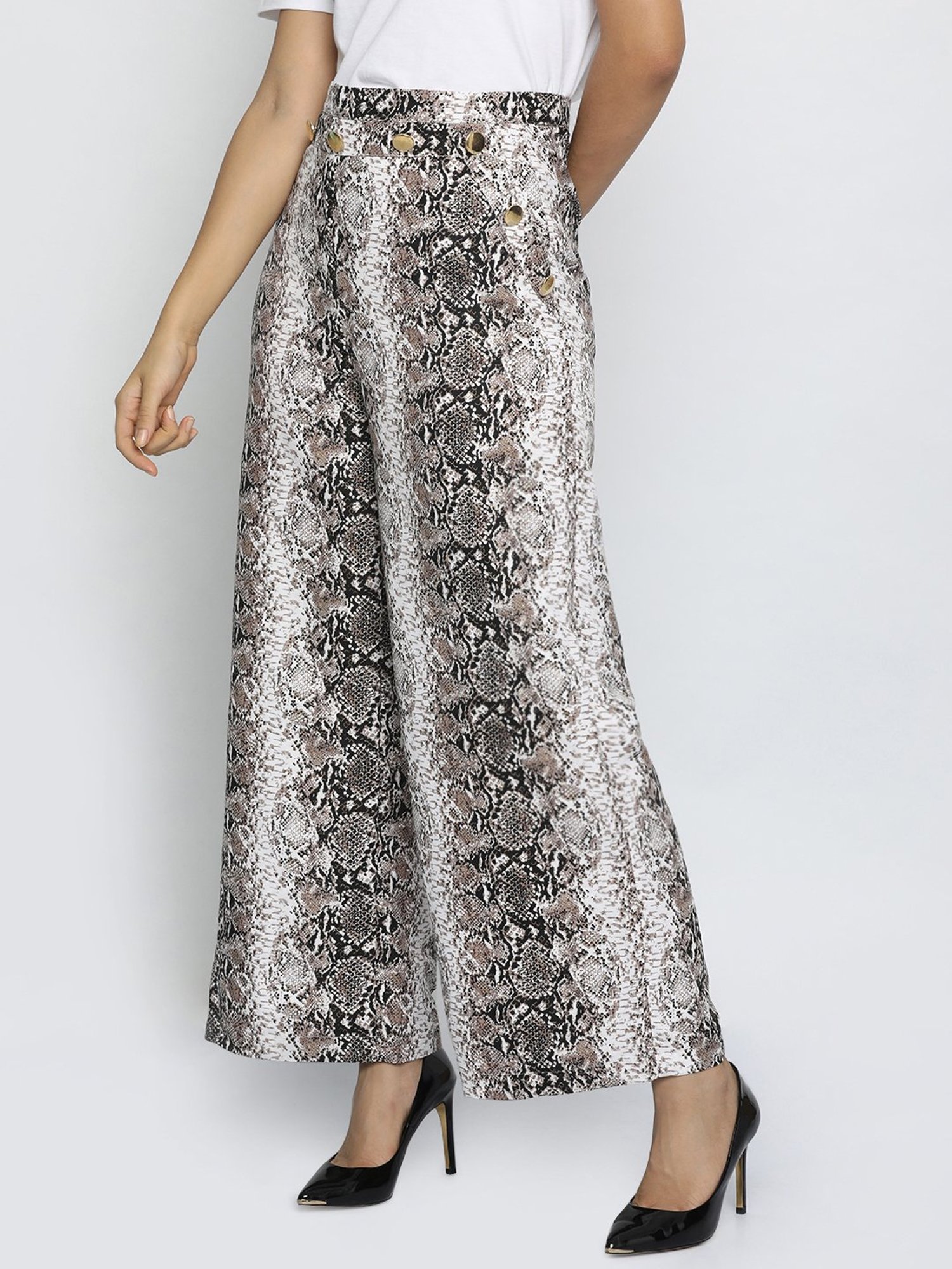 ISU Beige Printed Trousers