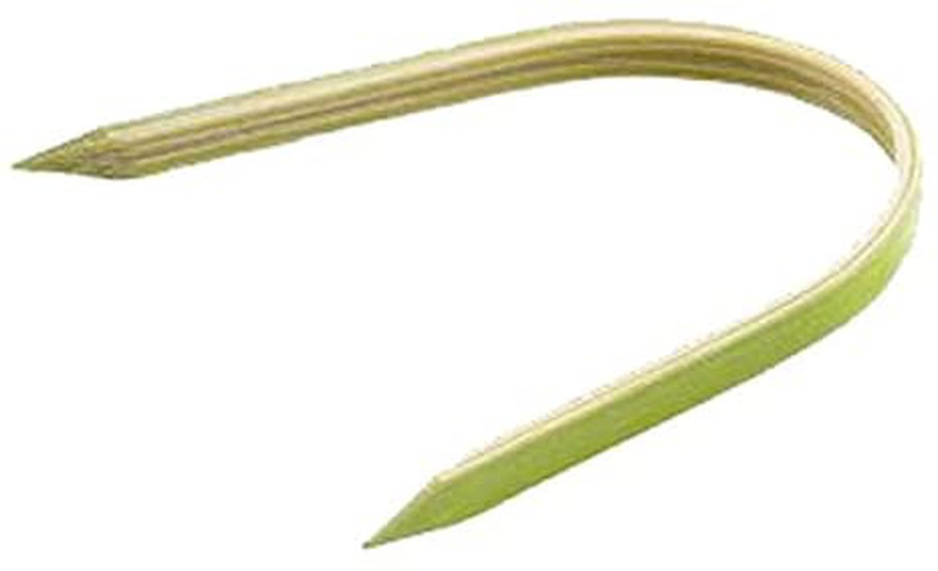 Bamboo U Shaped Pick Skewer (Case of 100), Packnwood - Biodegradable Wood Skewer Sticks for Appetizers, Drinks (1") PK209BBUBI