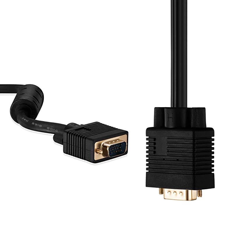 VGA Cable 50Ft VGA to VGA Cable Cord SVGA HD15 Male to Male Monitor Cable Cord Compatible with PC Laptop HDTV Display Projectors and More50Ft15M