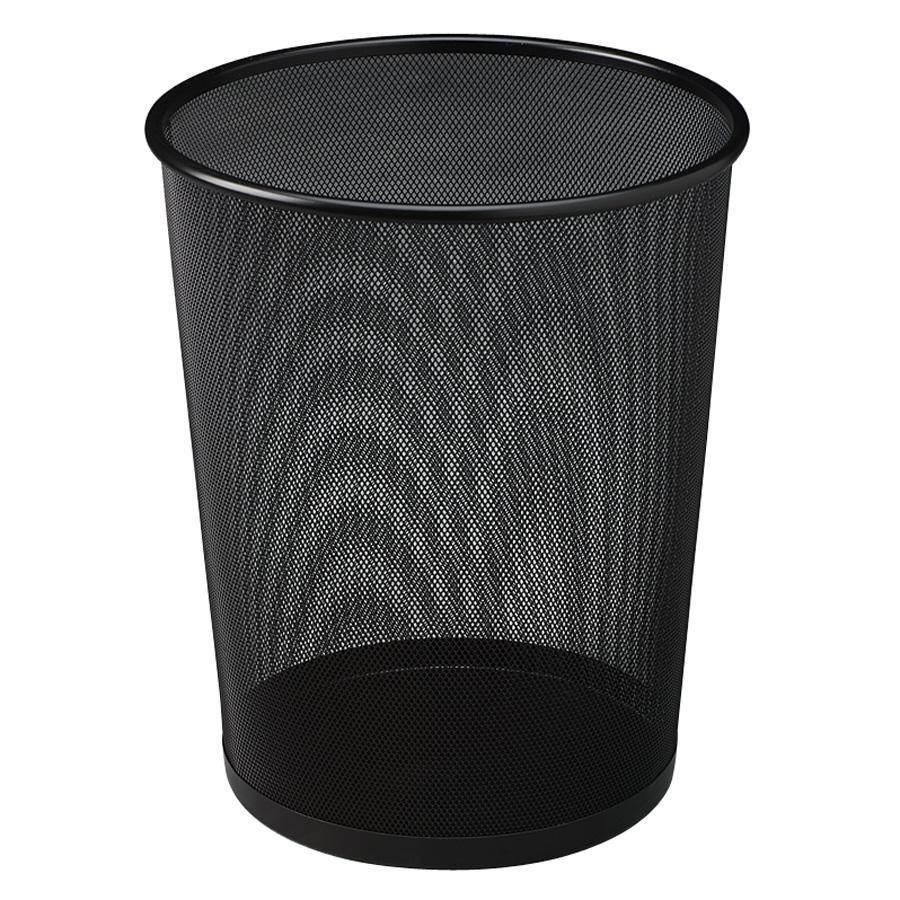 Rubbermaid Commercial Steel Mesh Wastebasket Round 5gal Black WMB20BK