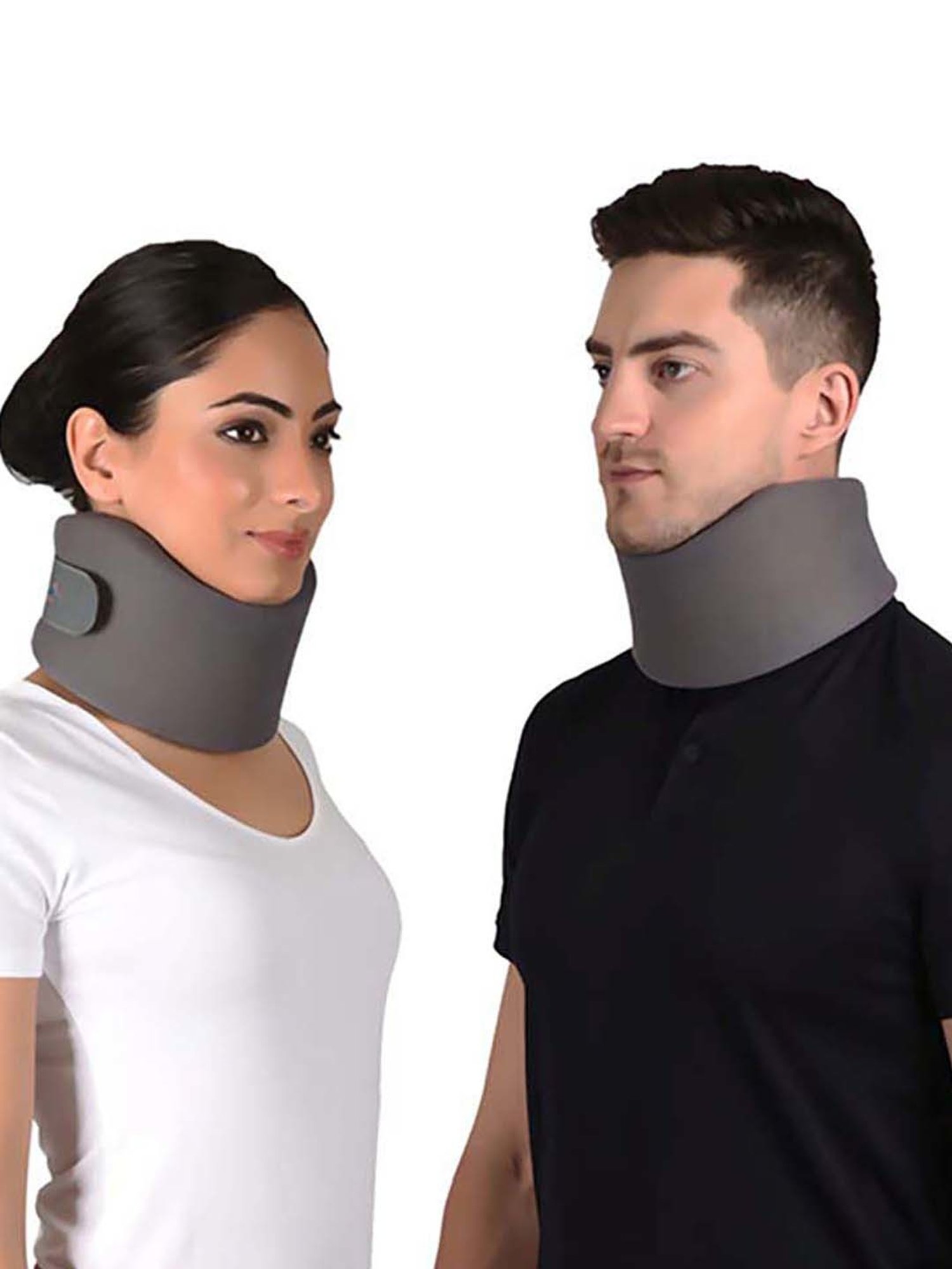 AccuSure Soft Cervical Collar Support Adjustable Neck Brace - L (Grey)