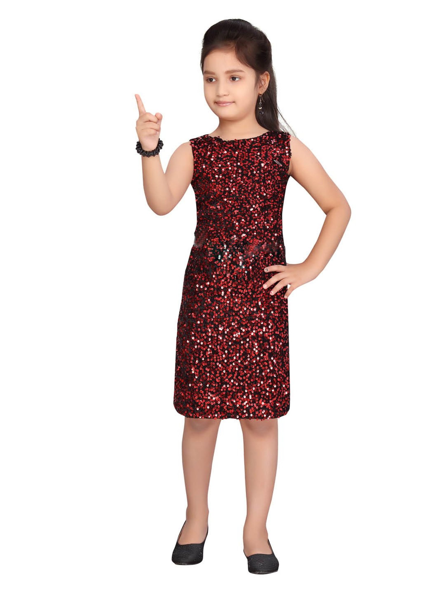 Aarika Kids Red Embellished Dress
