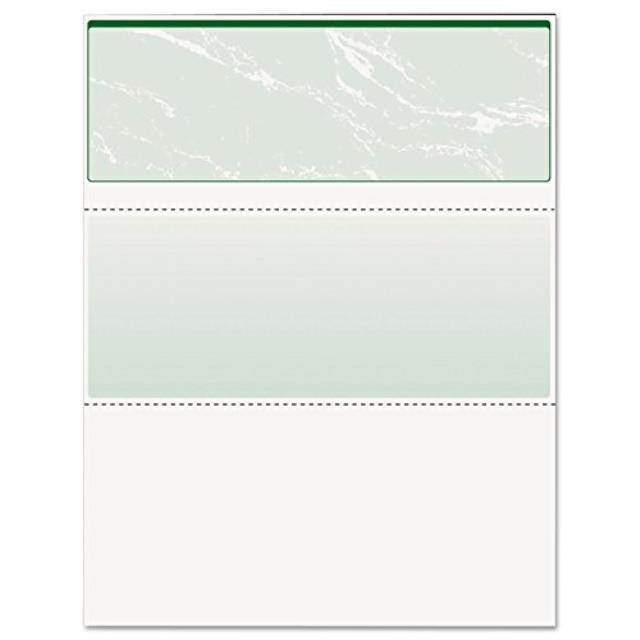 docugard green marble top check, 8.5 x 11 inches, 24 lb, 500 sheets, 1 check per sheet 04502