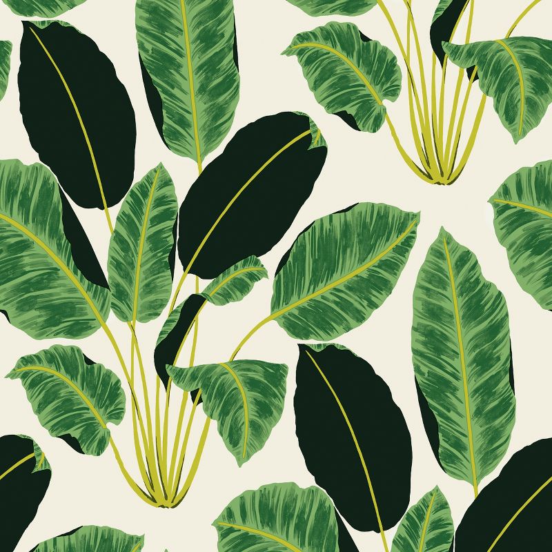 Hojas Cubanas Self-Adhesive Removable Wallpaper By Genevieve Gorder Green