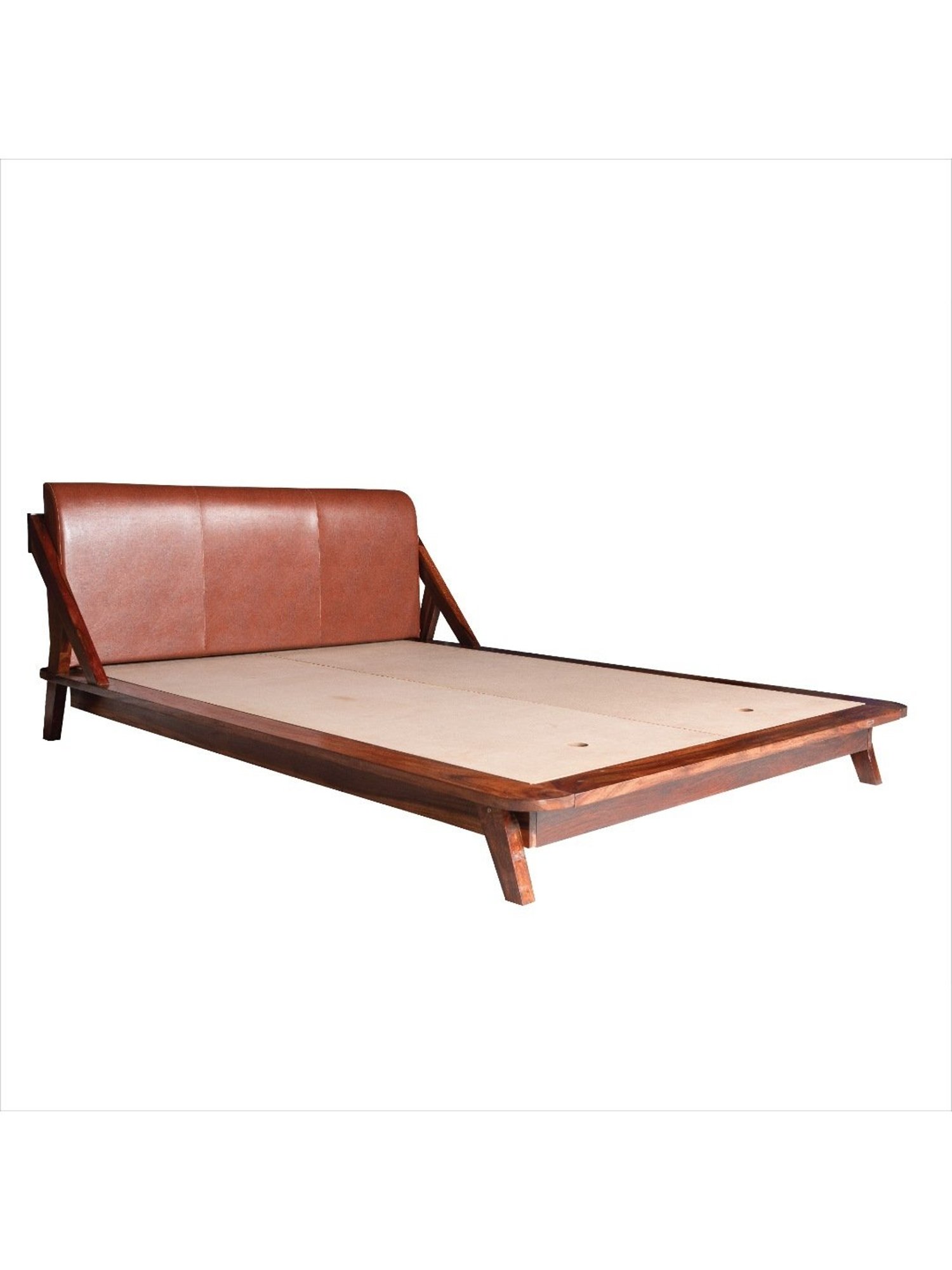 Duroflex Plush Brown Sheesham Wood King Bed in Honey Finish