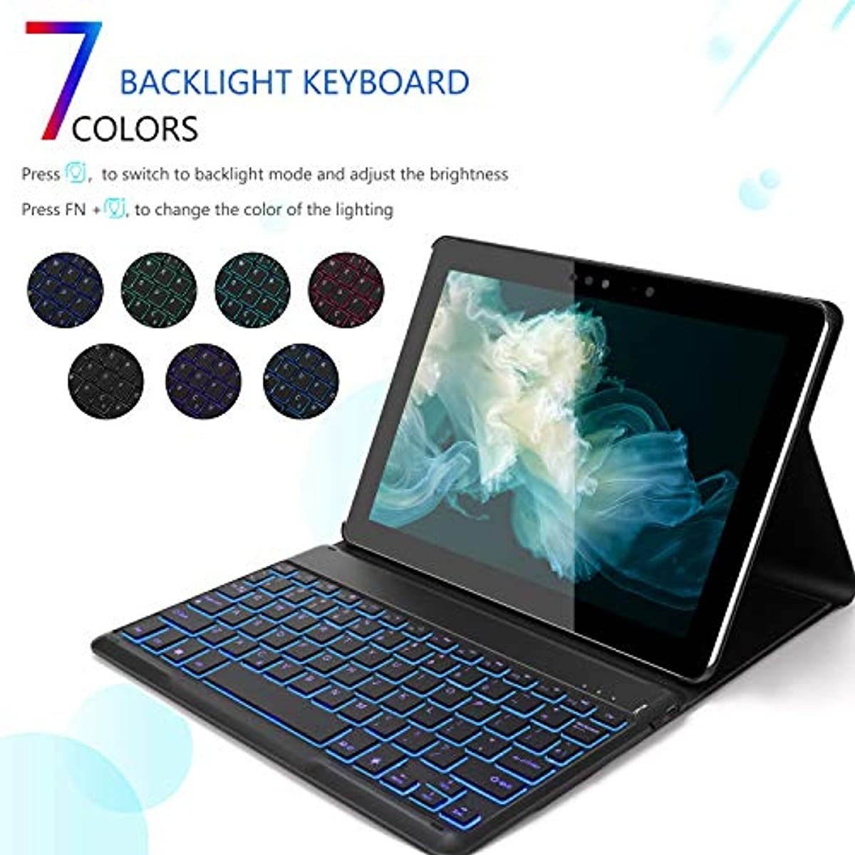 Bluetooth Backlit Keyboard Case for Surface Go 10-inch/Surface Go 2 10.5-inch, Jelly Comb Removable Wireless Keyboard US Layout with Cover for Surface Go (2018) / Surface Go 2 (2020), Black