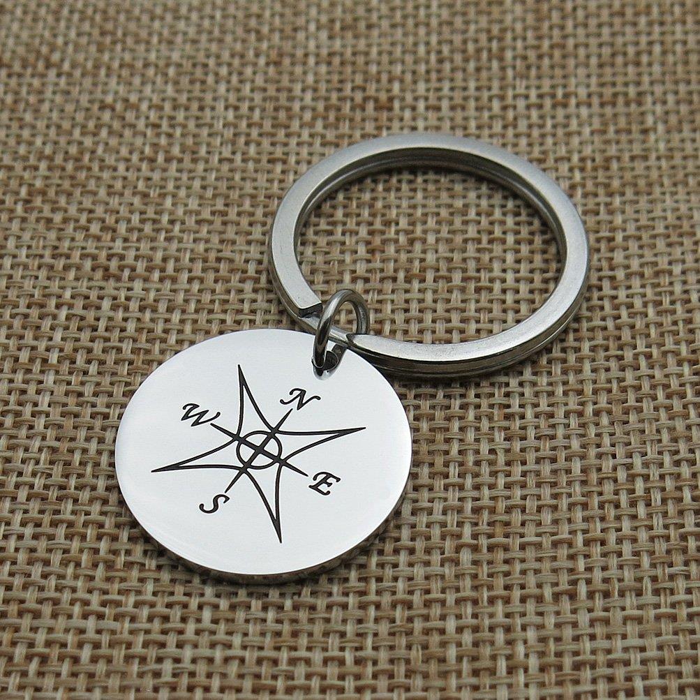 Sisters Keychain Side by Side Or Miles Apart Sisters Close at Heart Friendship Gifts Stainless Steel Keychain Key Ring