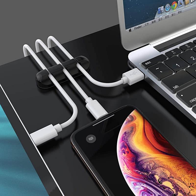 Cable Holder Clips 3Pack Cable Management Cord Organizer Clips Silicone Self Adhesive for Desktop USB Charging Cable Power Cord Mouse Cable Wire PC Office Home