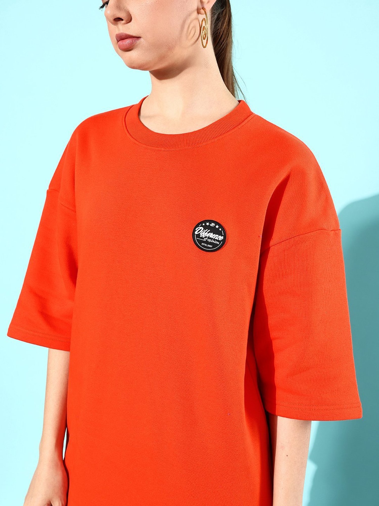 Difference of Opinion Orange Fleece Oversized Sweatshirt