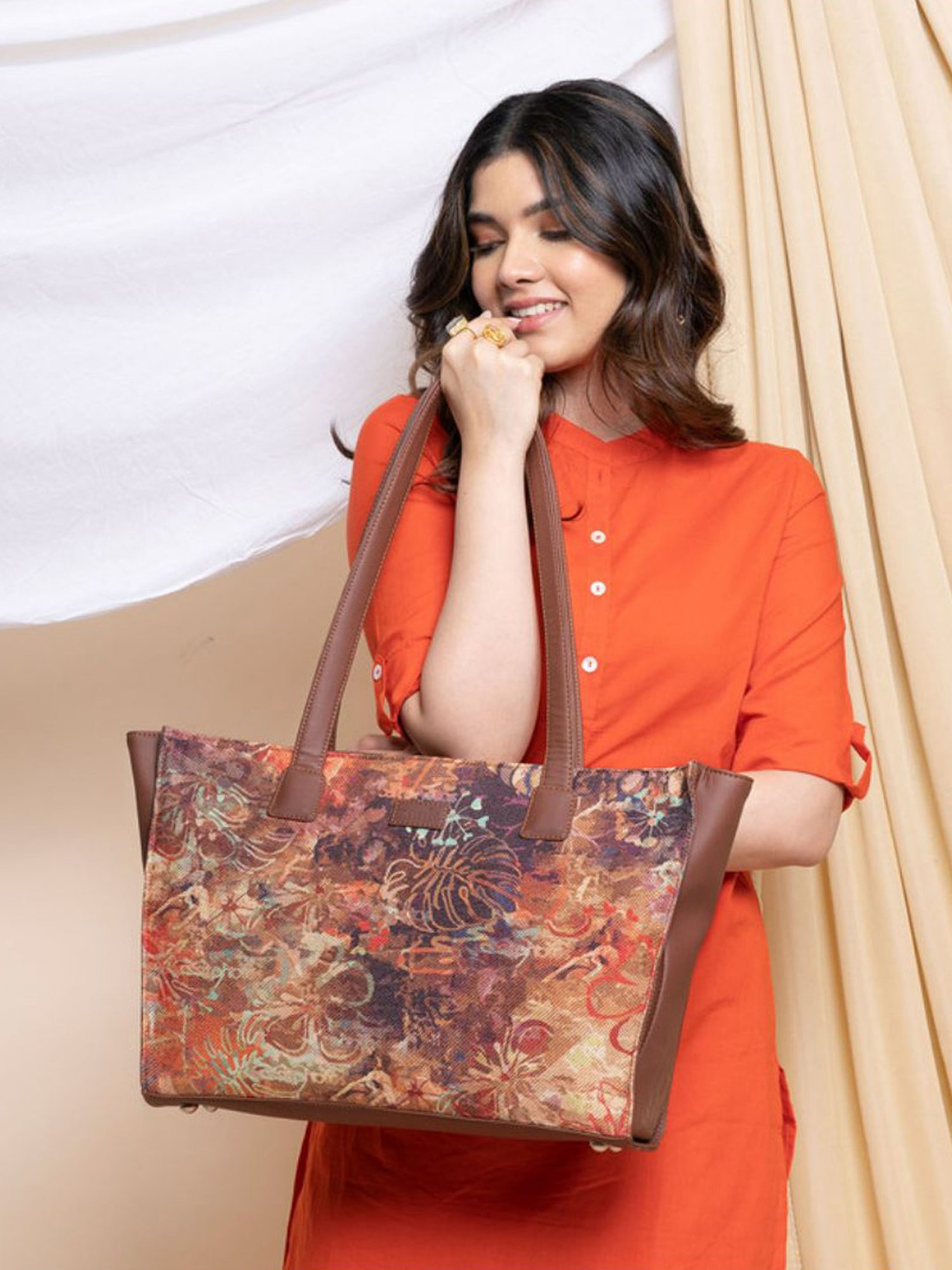 ZOUK Multicolor Printed Large Tote Bag