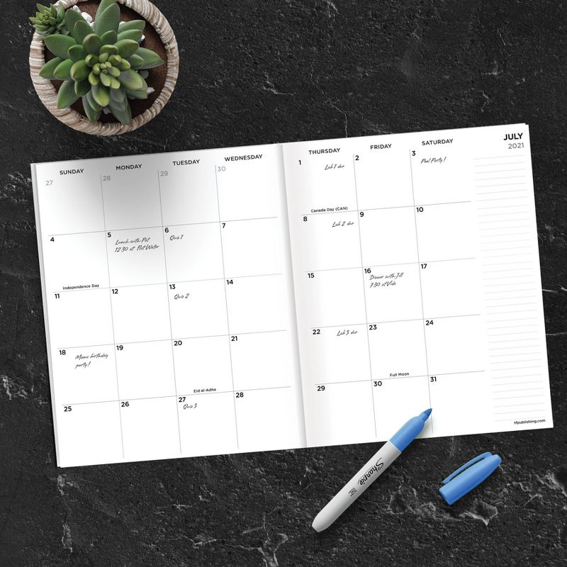 2021-22 Academic Planner 9" x 11" Fold Flowers Monthly - The Time Factory