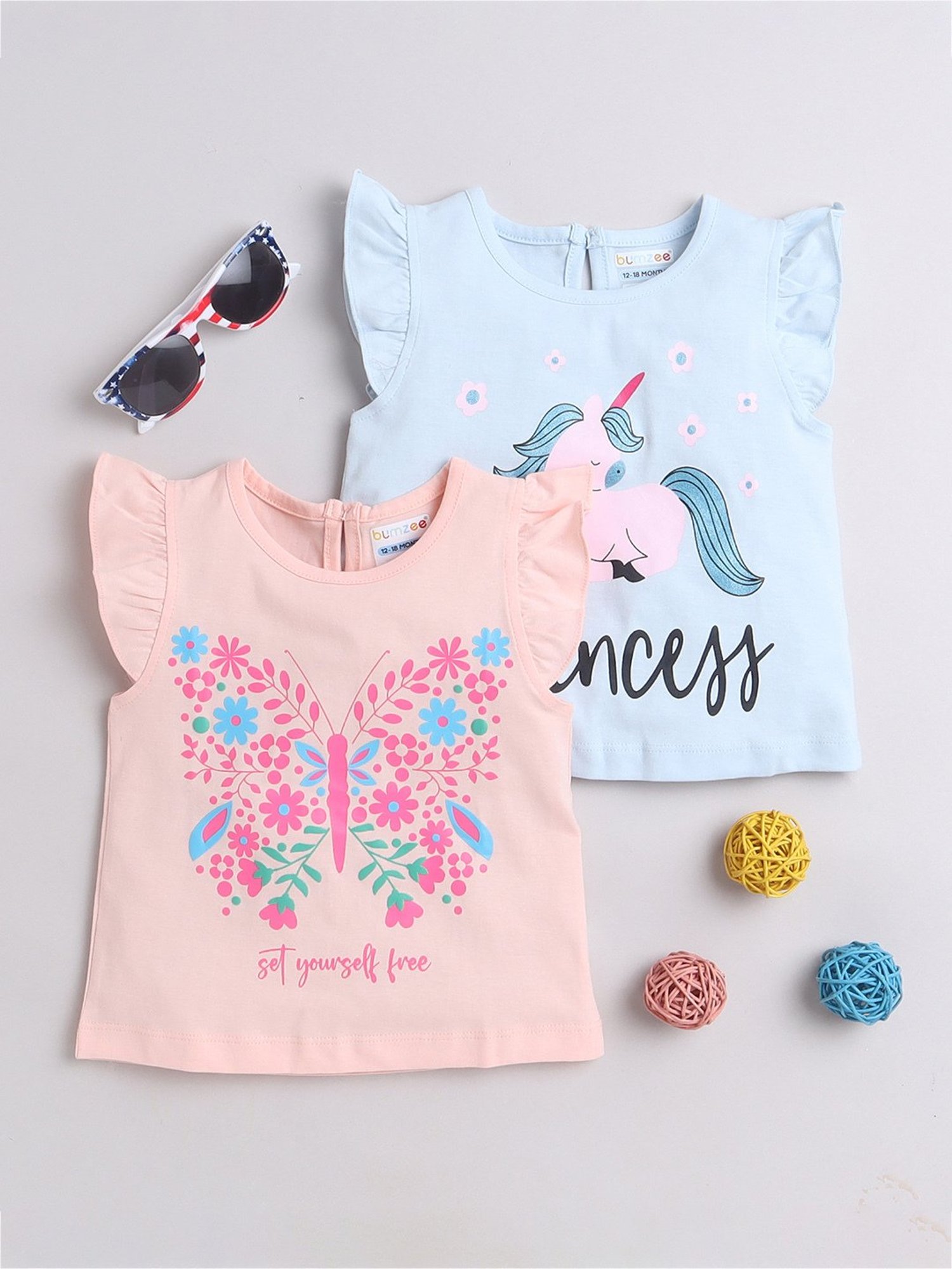 Ed-a-Mamma Baby Blue Printed Top