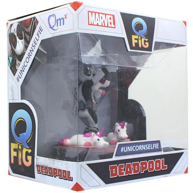 Quantum Mechanix Marvel 3.5 Inch Q-Fig Mini Figure | X-Force Deadpool Unicorn Selfie