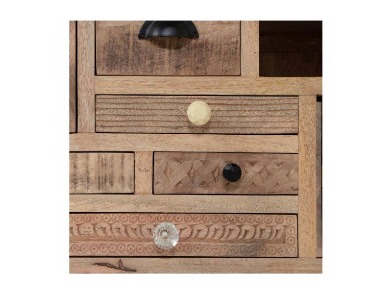 Furniture of America Druze Rustic Wood Multi-Storage TV Stand in Natural