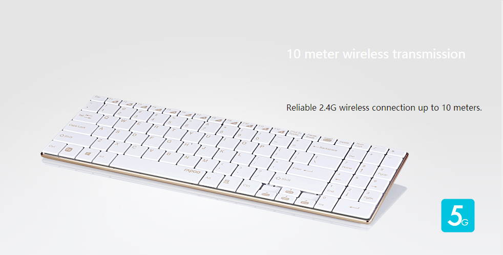 Rapoo 9160 Ultra-thin Accurate cursor positioning 2 Years Battery Life Wireless Optical Combo Keyboard and Mouse Kit