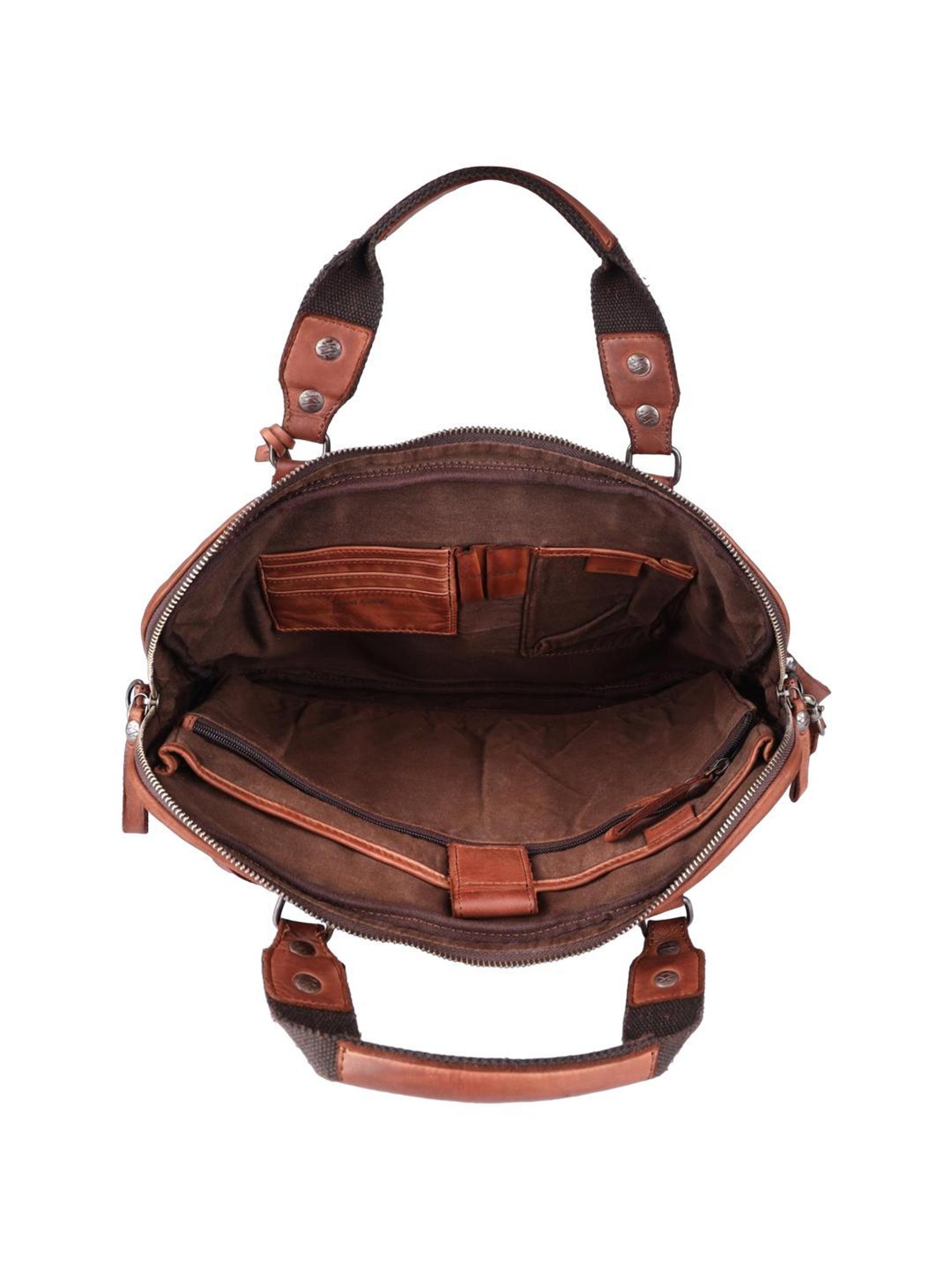 KOMPANERO Garrison Tan Textured Laptop Messenger Bag