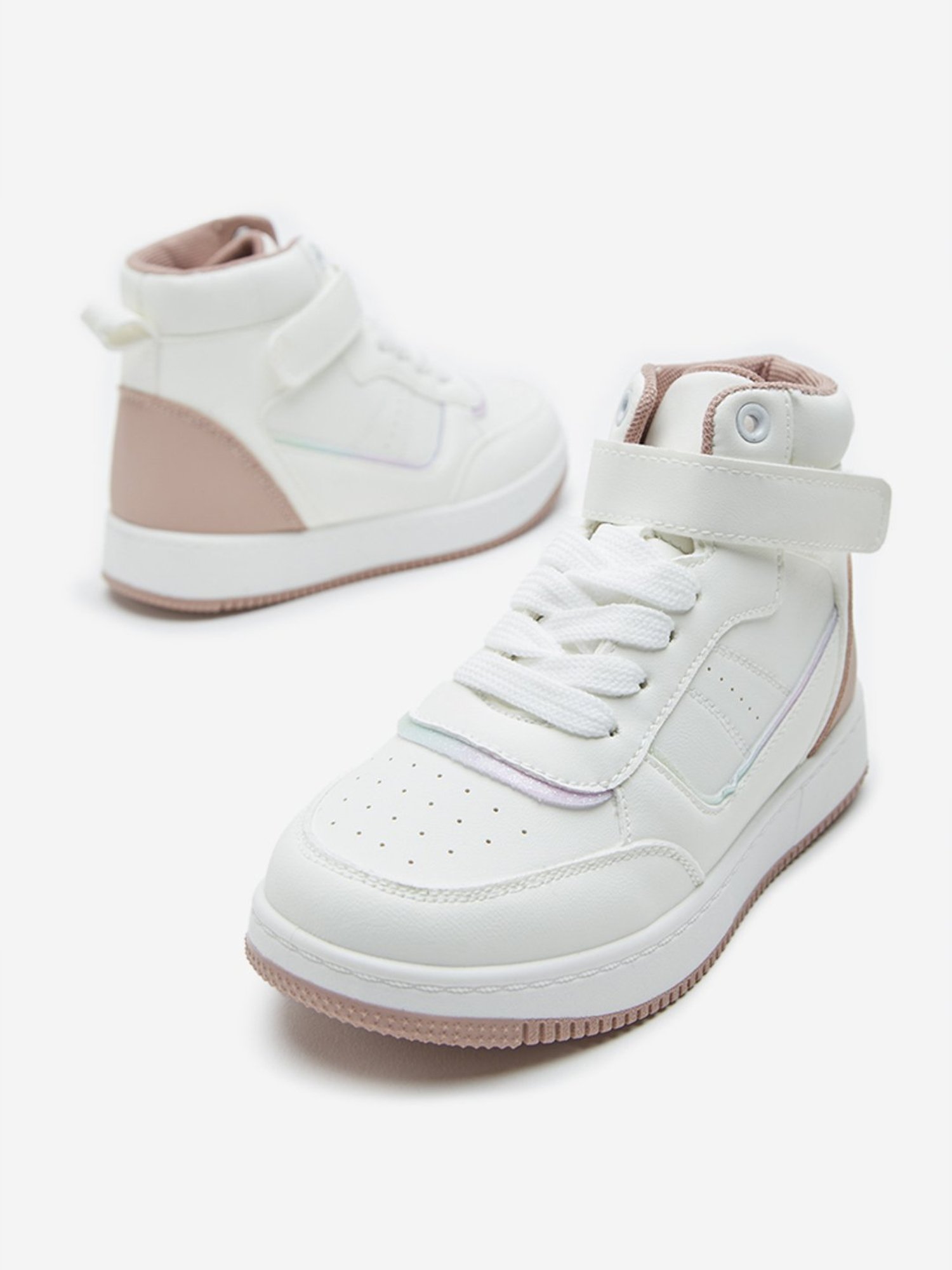 Yellow by Westside Pink Colour-Blocked Detailed High-Top Boots