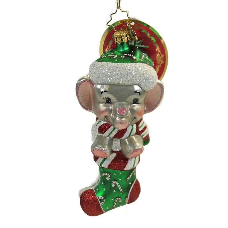 Christopher Radko 5.5" A Little Stampede Ornament Elephant Baby's 1St  -  Tree Ornaments