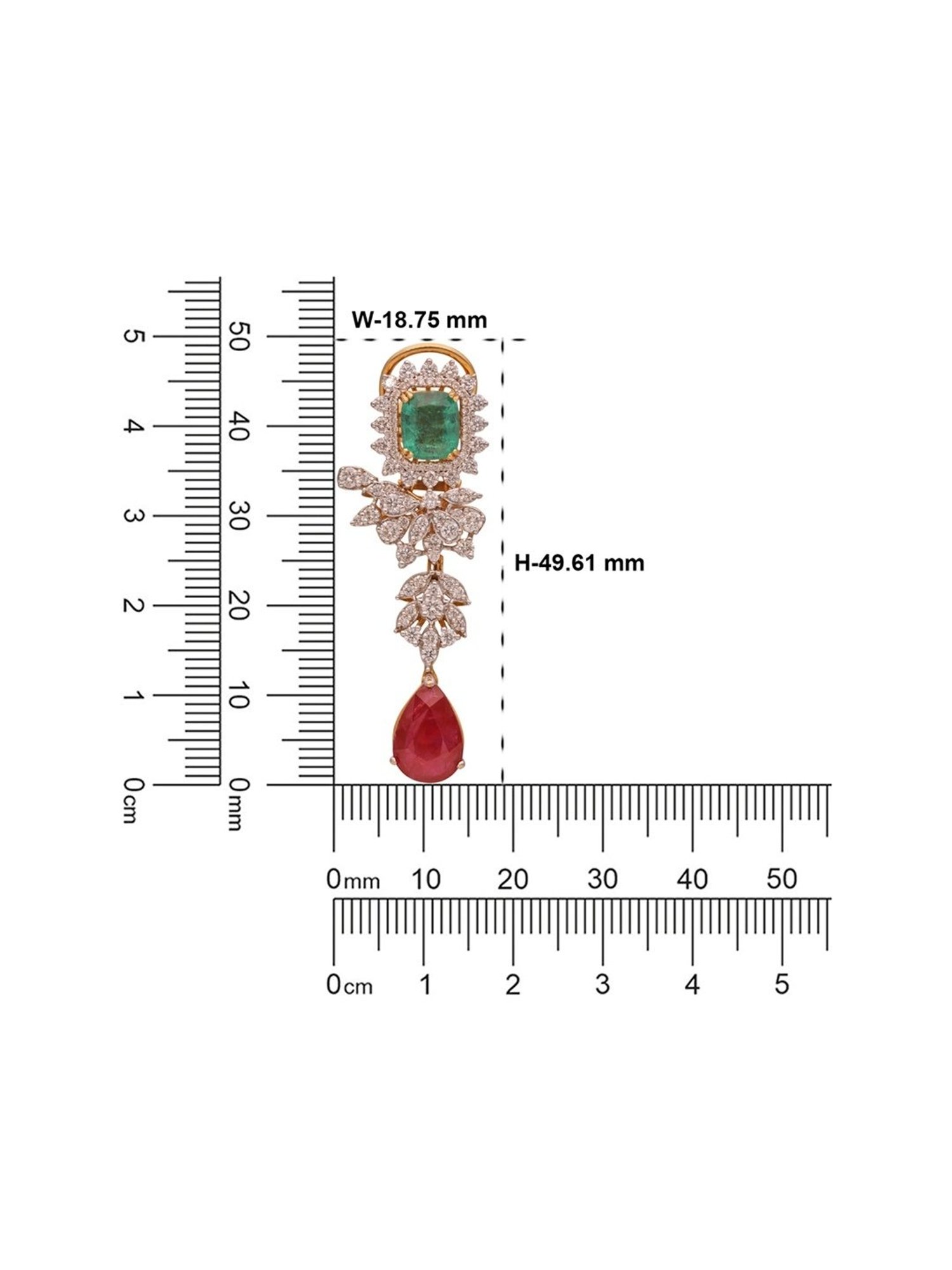 C.Krishniah Chetty 18k Gold & Diamond with Gemstones Dangler Earrings for Women