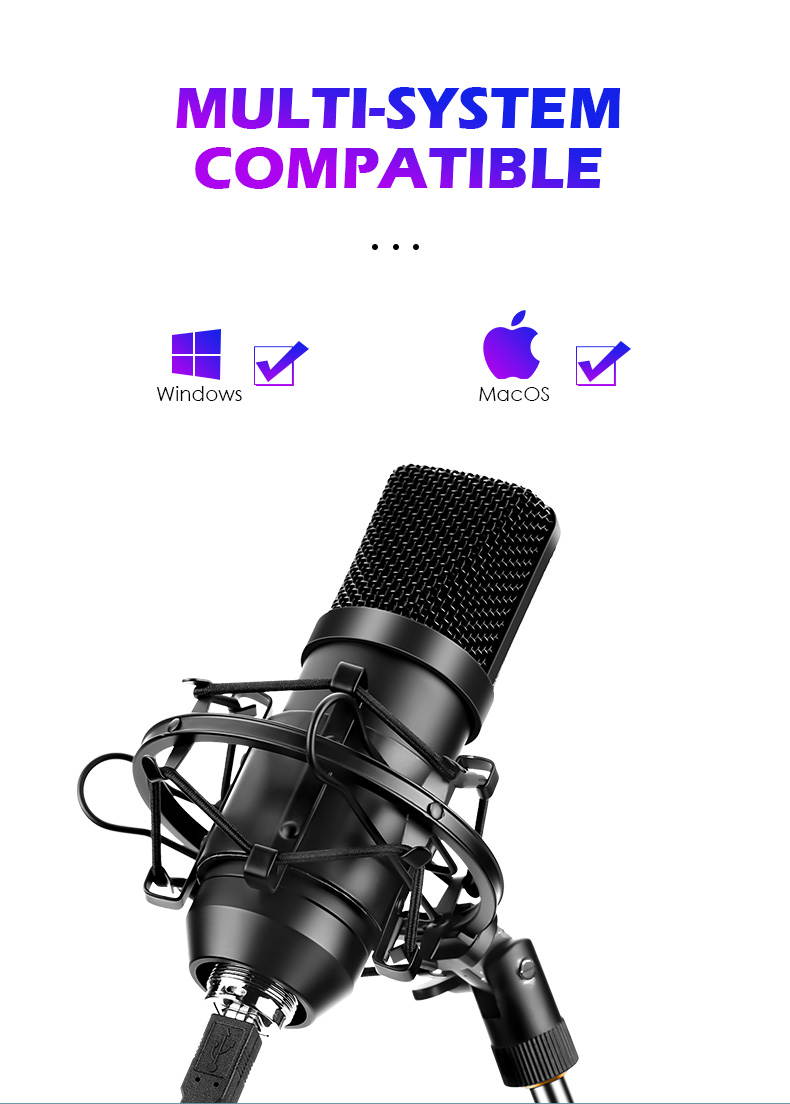 USB Computer Microphone Set 192KHZ / 24Bit High Sampling Rate Professional Podcast Condenser Microphone For PC Karaoke YouTube