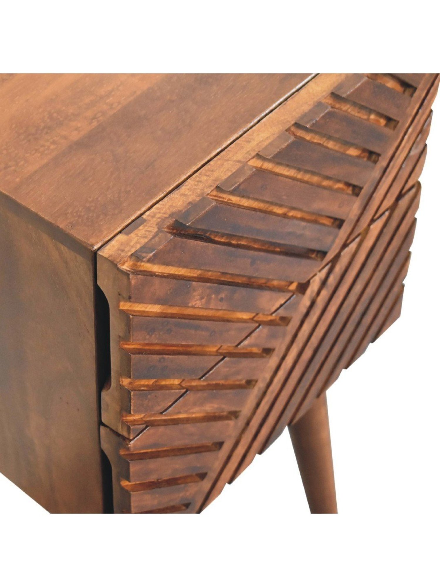 Ikiriya Avina Solid Dark Brown Wood End Table