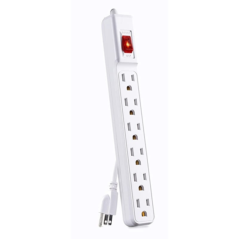 GS60304 Power Strip 6Outlets 3Foot Cord White