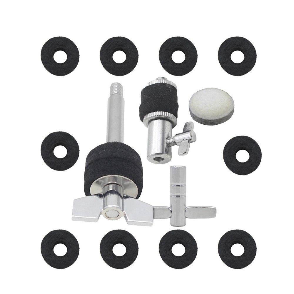 Drum Set Accessories Kit Including Hi-Hat Clutch + Wool Felt Pad for Bass Drum Pedal Beater + 10pcs Cymbal Felt Washers