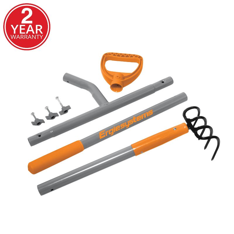 Ergie Systems ERG-CLTV45 Steel Shaft Garden Soil Cultivator | 54-Inch | 4 Tines.