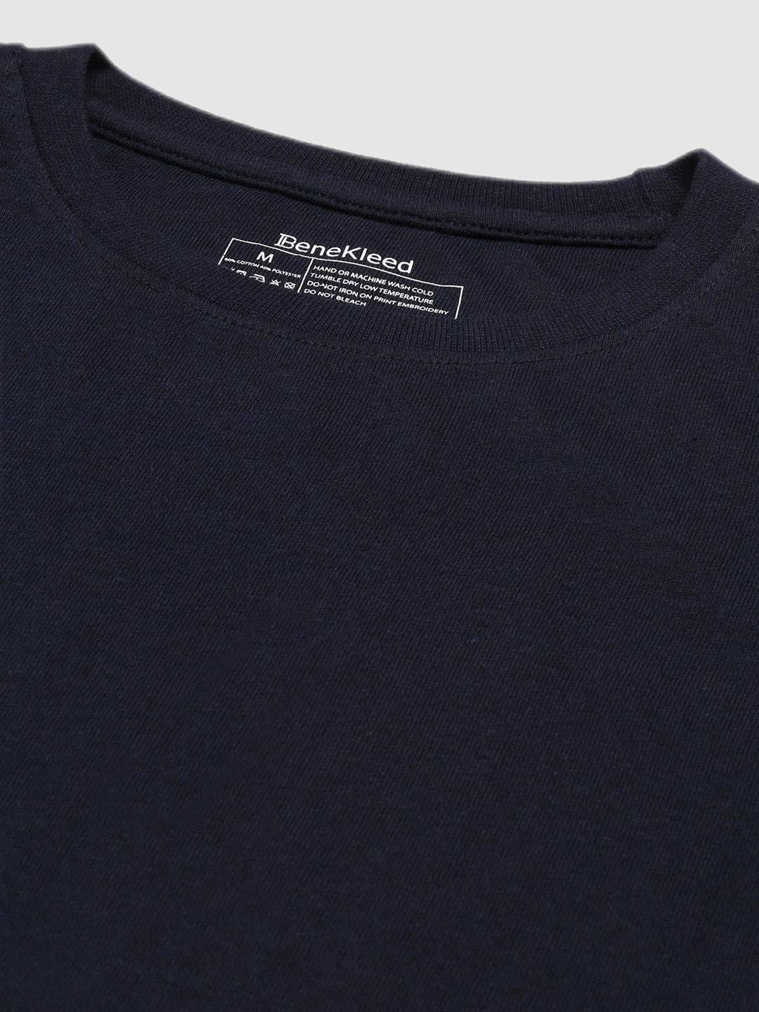 Bene Kleed Navy Blue Regular Fit T-Shirt