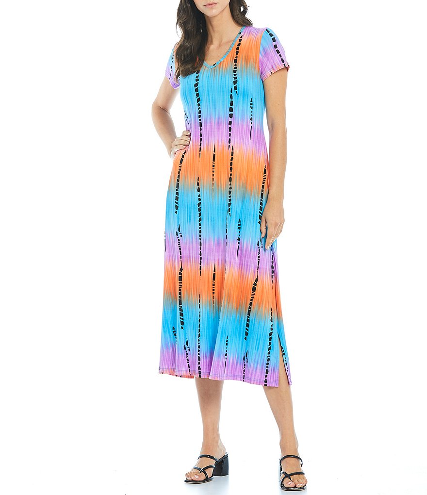 White Boho Stripes & Floral Print Floor Length Tank Dress