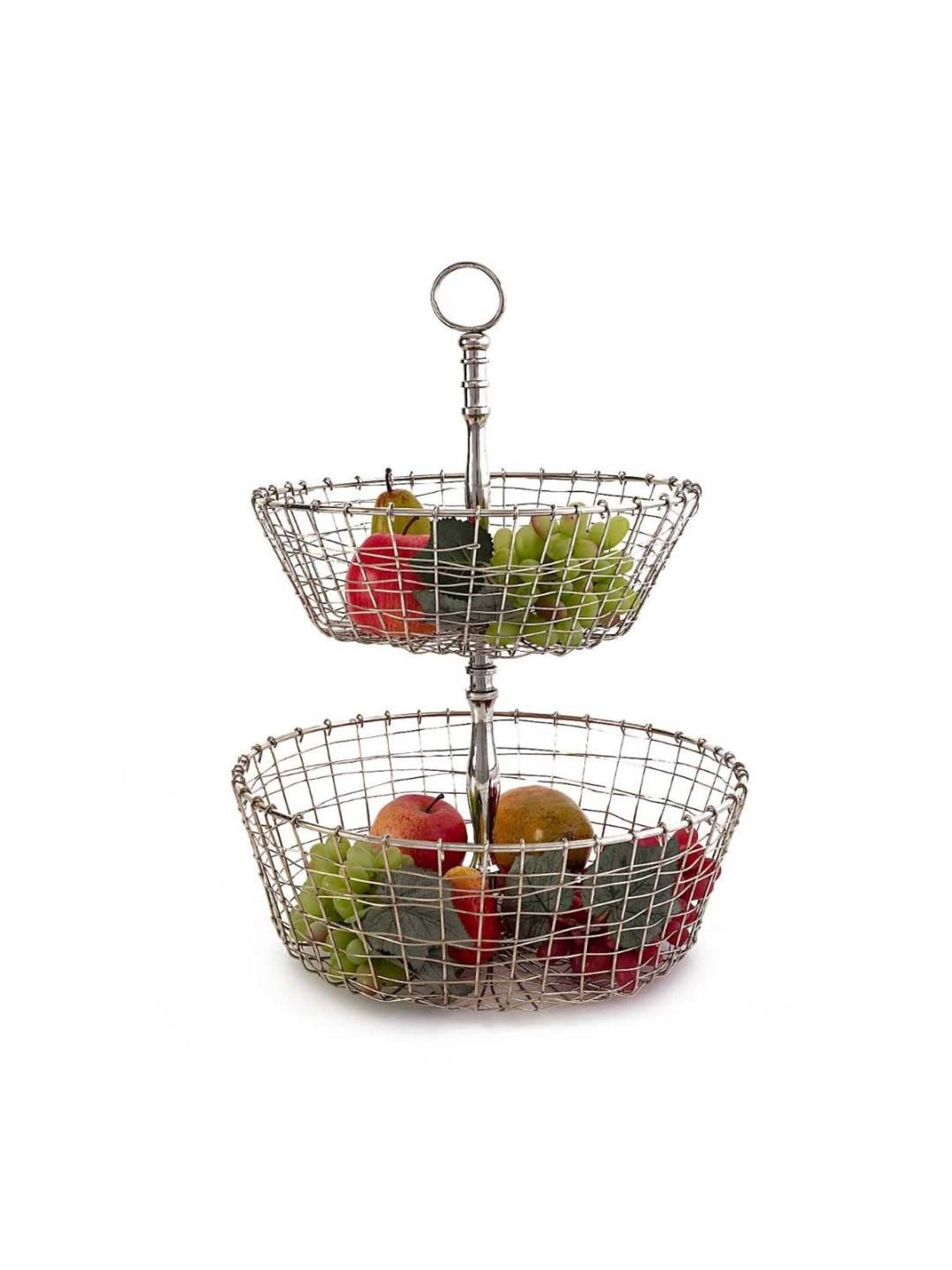 Home4U Silver Stainless Steel Fruit Basket - Set of 1