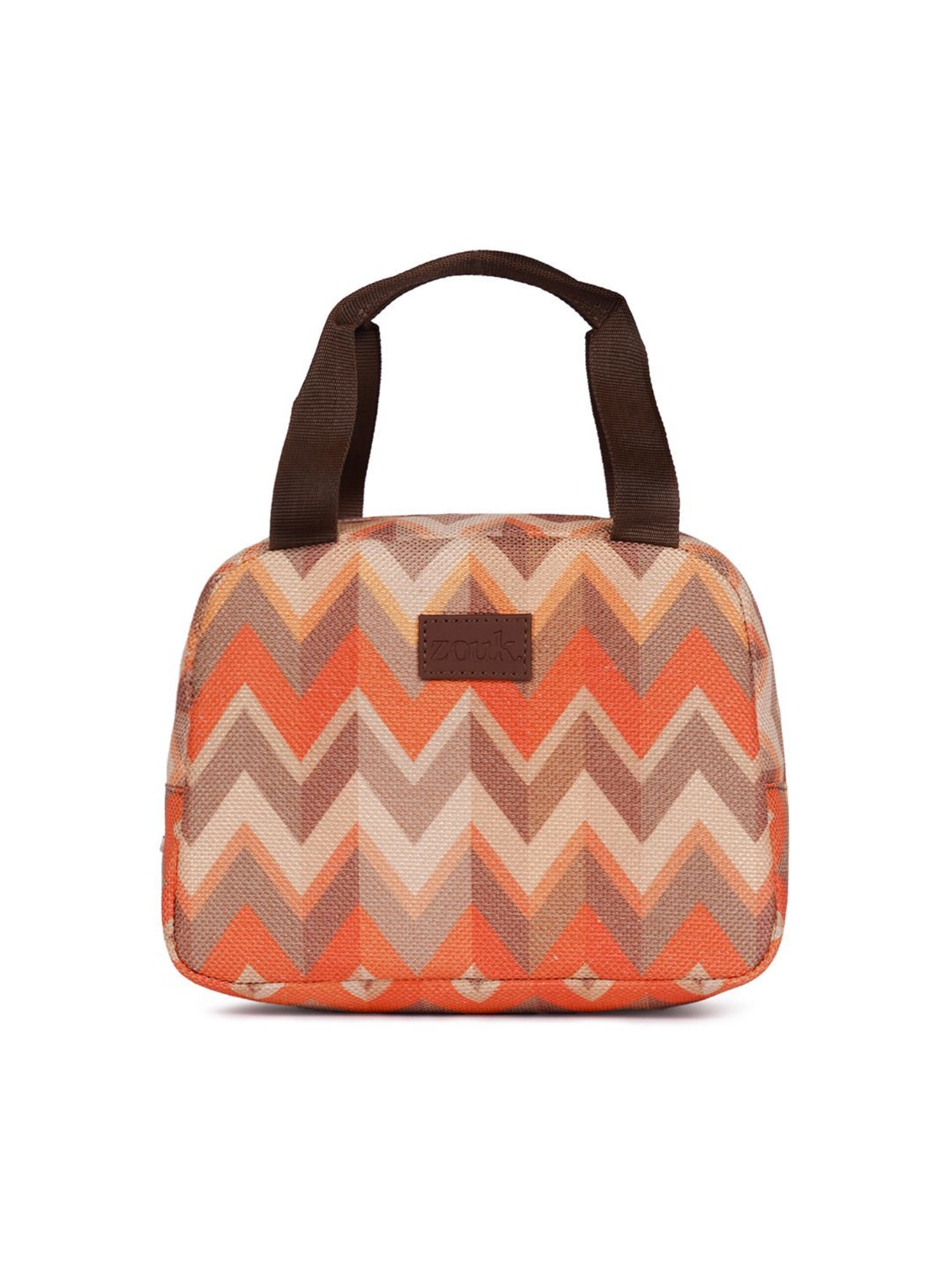 ZOUK Orange Geometric Lunch Bag